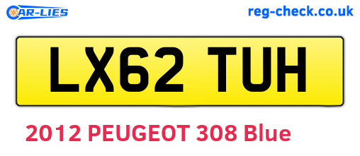 LX62TUH are the vehicle registration plates.