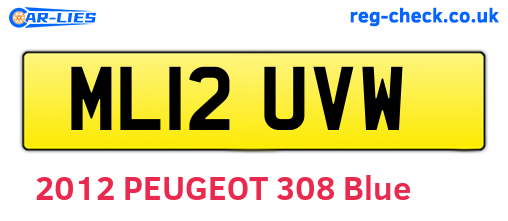 ML12UVW are the vehicle registration plates.
