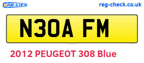 N30AFM are the vehicle registration plates.