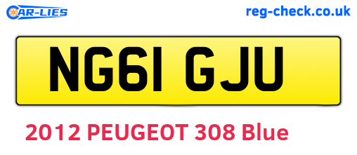 NG61GJU are the vehicle registration plates.