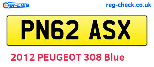 PN62ASX are the vehicle registration plates.