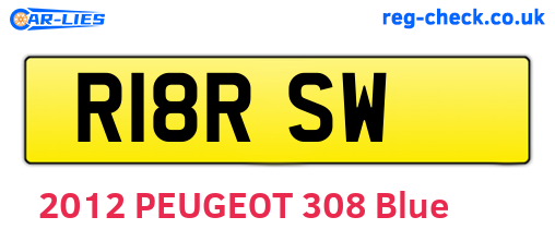 R18RSW are the vehicle registration plates.