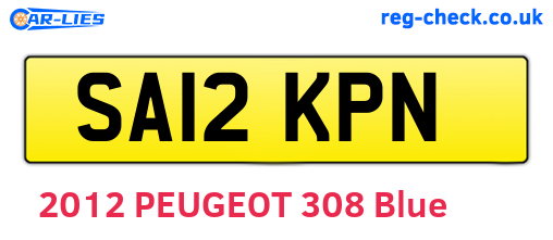 SA12KPN are the vehicle registration plates.