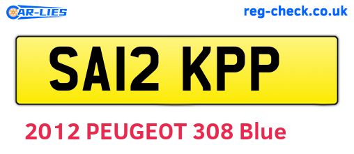 SA12KPP are the vehicle registration plates.