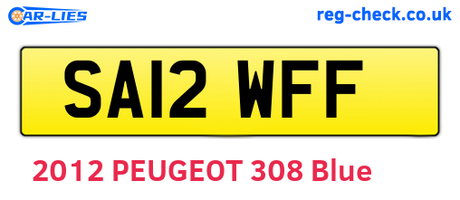SA12WFF are the vehicle registration plates.
