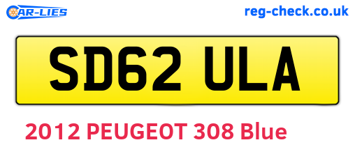SD62ULA are the vehicle registration plates.