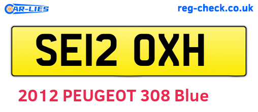 SE12OXH are the vehicle registration plates.