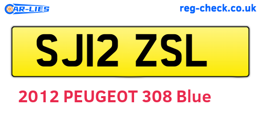 SJ12ZSL are the vehicle registration plates.