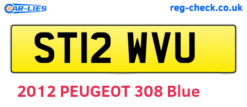 ST12WVU are the vehicle registration plates.