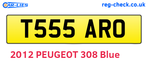 T555ARO are the vehicle registration plates.