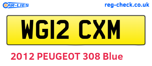WG12CXM are the vehicle registration plates.