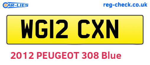 WG12CXN are the vehicle registration plates.