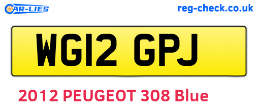 WG12GPJ are the vehicle registration plates.