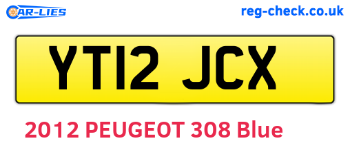 YT12JCX are the vehicle registration plates.