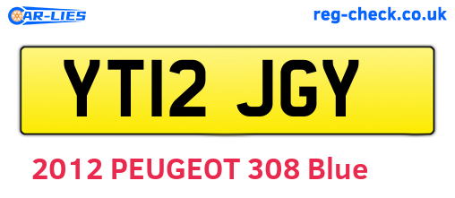 YT12JGY are the vehicle registration plates.