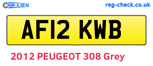 AF12KWB are the vehicle registration plates.
