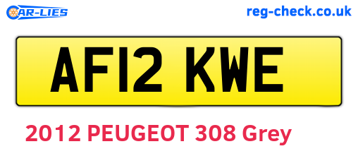 AF12KWE are the vehicle registration plates.