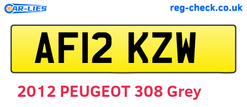 AF12KZW are the vehicle registration plates.