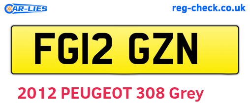 FG12GZN are the vehicle registration plates.