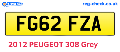 FG62FZA are the vehicle registration plates.