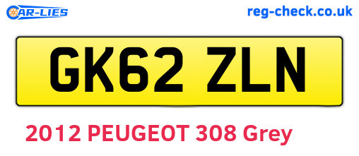 GK62ZLN are the vehicle registration plates.