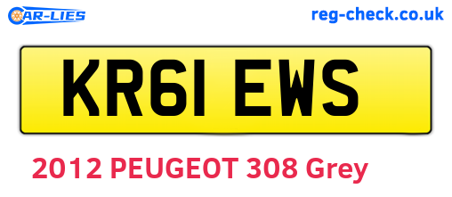 KR61EWS are the vehicle registration plates.