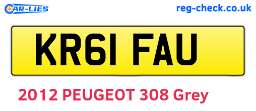 KR61FAU are the vehicle registration plates.