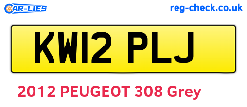 KW12PLJ are the vehicle registration plates.