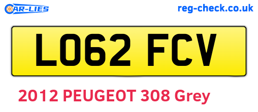 LO62FCV are the vehicle registration plates.