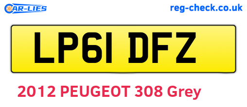 LP61DFZ are the vehicle registration plates.