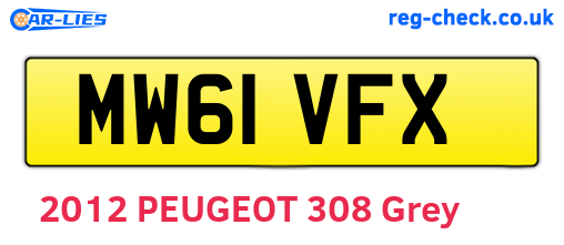MW61VFX are the vehicle registration plates.
