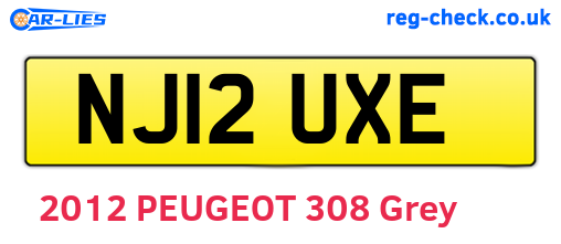 NJ12UXE are the vehicle registration plates.