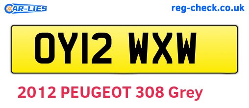 OY12WXW are the vehicle registration plates.