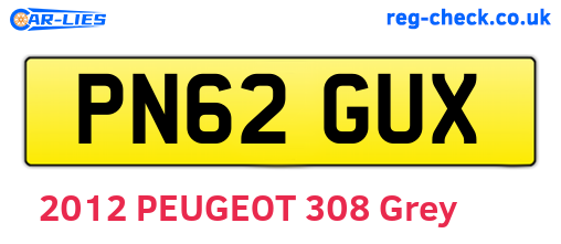PN62GUX are the vehicle registration plates.