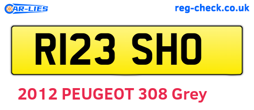 R123SHO are the vehicle registration plates.