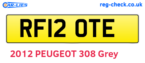 RF12OTE are the vehicle registration plates.