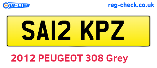 SA12KPZ are the vehicle registration plates.