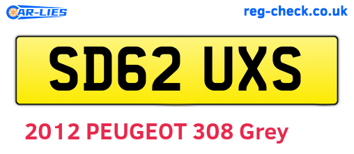 SD62UXS are the vehicle registration plates.