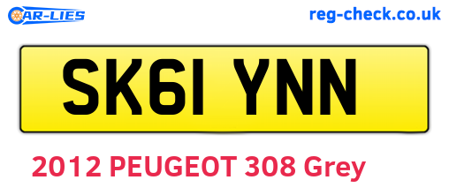 SK61YNN are the vehicle registration plates.