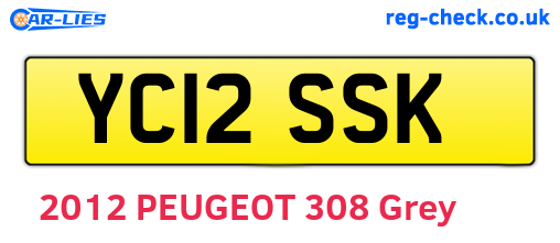 YC12SSK are the vehicle registration plates.