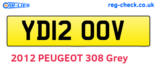 YD12OOV are the vehicle registration plates.
