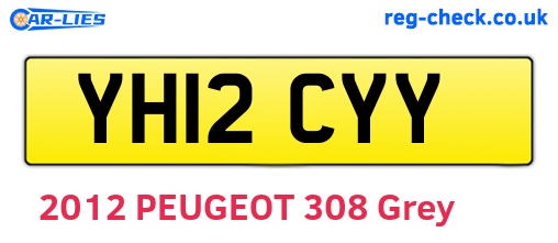 YH12CYY are the vehicle registration plates.
