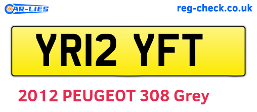 YR12YFT are the vehicle registration plates.