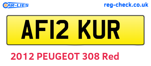 AF12KUR are the vehicle registration plates.