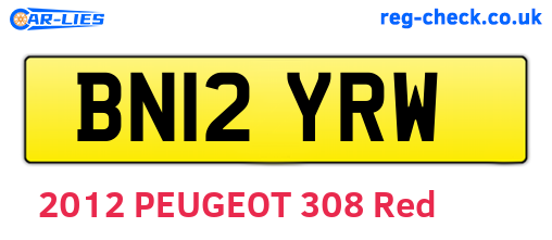 BN12YRW are the vehicle registration plates.