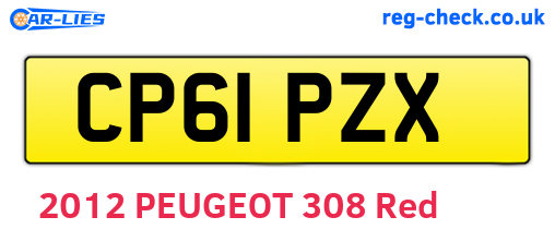 CP61PZX are the vehicle registration plates.