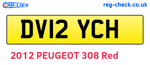 DV12YCH are the vehicle registration plates.