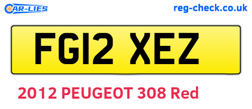 FG12XEZ are the vehicle registration plates.