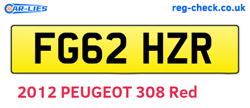 FG62HZR are the vehicle registration plates.