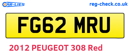 FG62MRU are the vehicle registration plates.